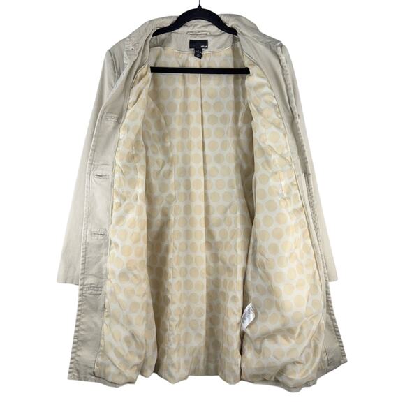 H&M Light Beige Button-Up Long Trench Coat Cotton Women Size 8 Feminine Neutral - Picture 5 of 8